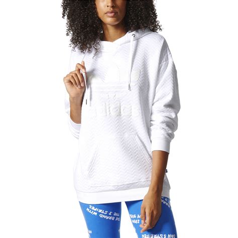 adidas original newyork trefoil white hoodie women